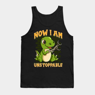 I Am Unstoppable TRex Funny Short Dinosaur Arms Tank Top